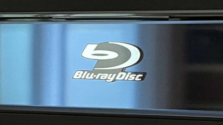 The Blu-ray Disc logo on a Blu-ray player