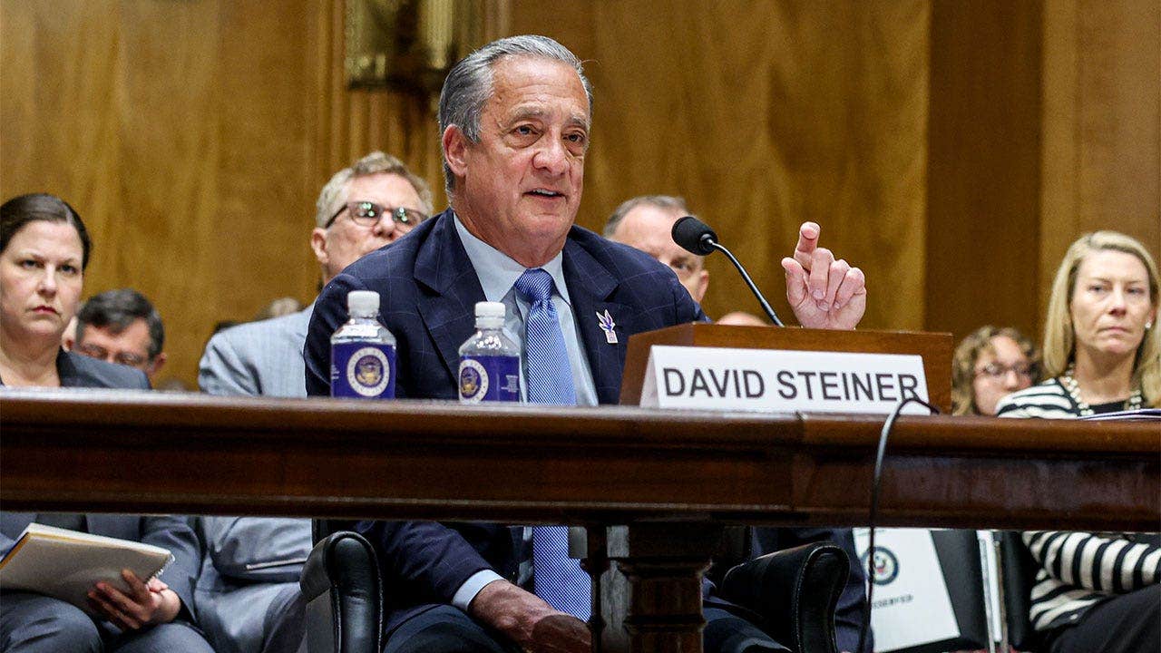 Postmaster General David Steiner testifies before the Senate Homeland Security and Governmental Affairs Committee during a June 24 hearing on reforming the U.S. Postal Service's business model in Washington, D.C.