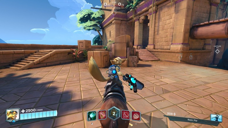 Pip rides a horse in Paladins: Champions of the Realm