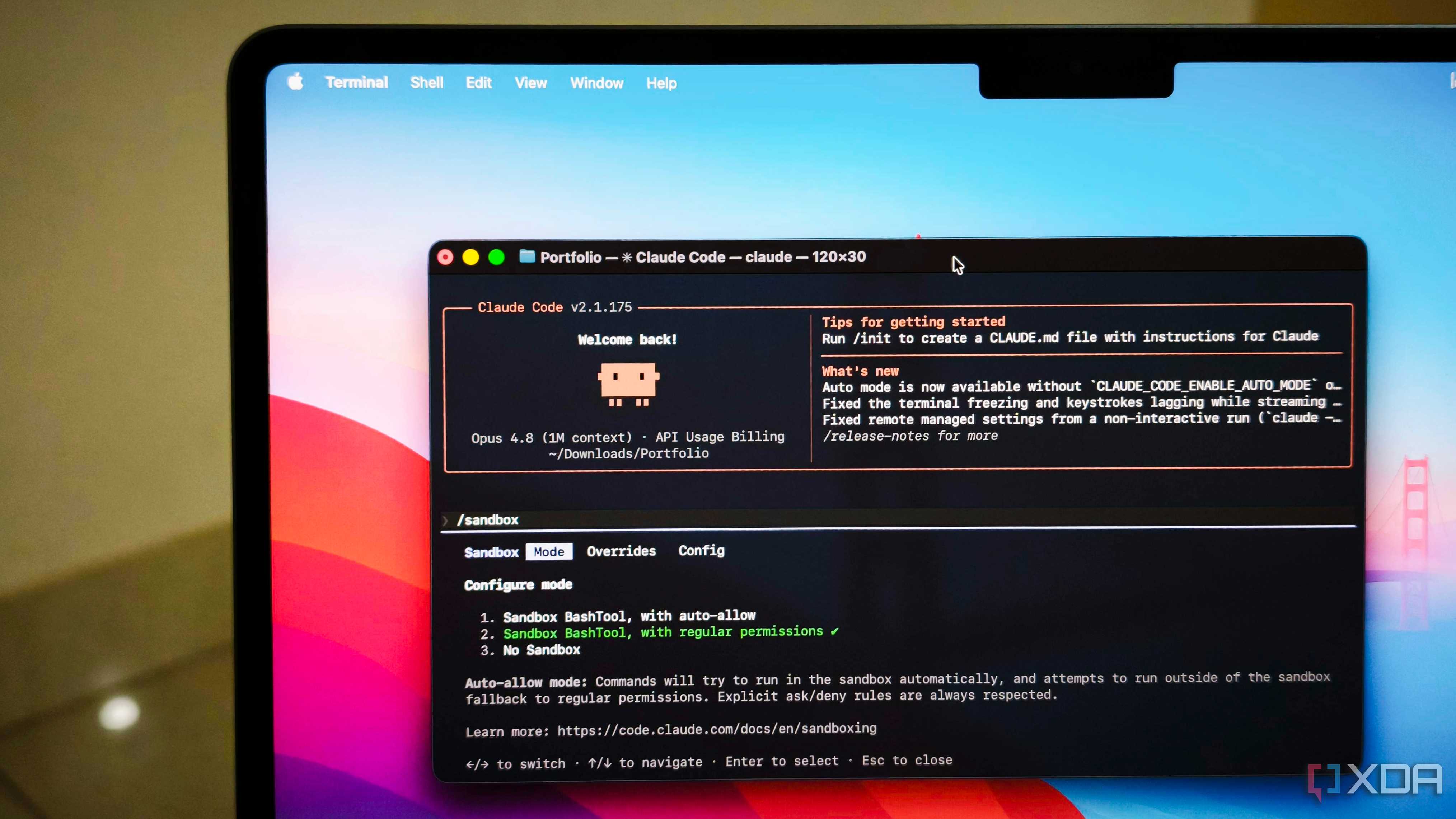 Claude Code sandbox in terminal