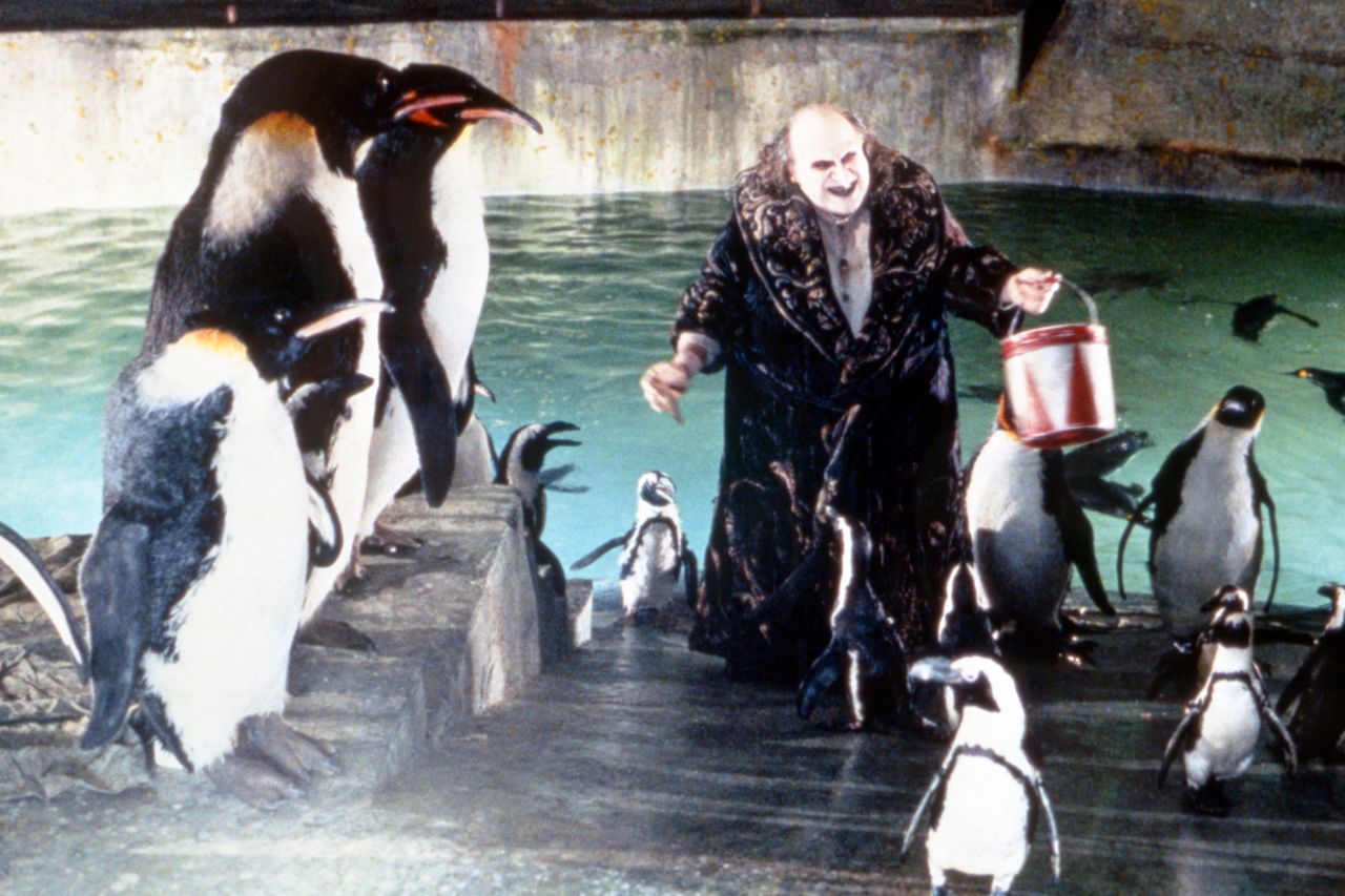 American actor Danny DeVito on the set of Batman Returns,