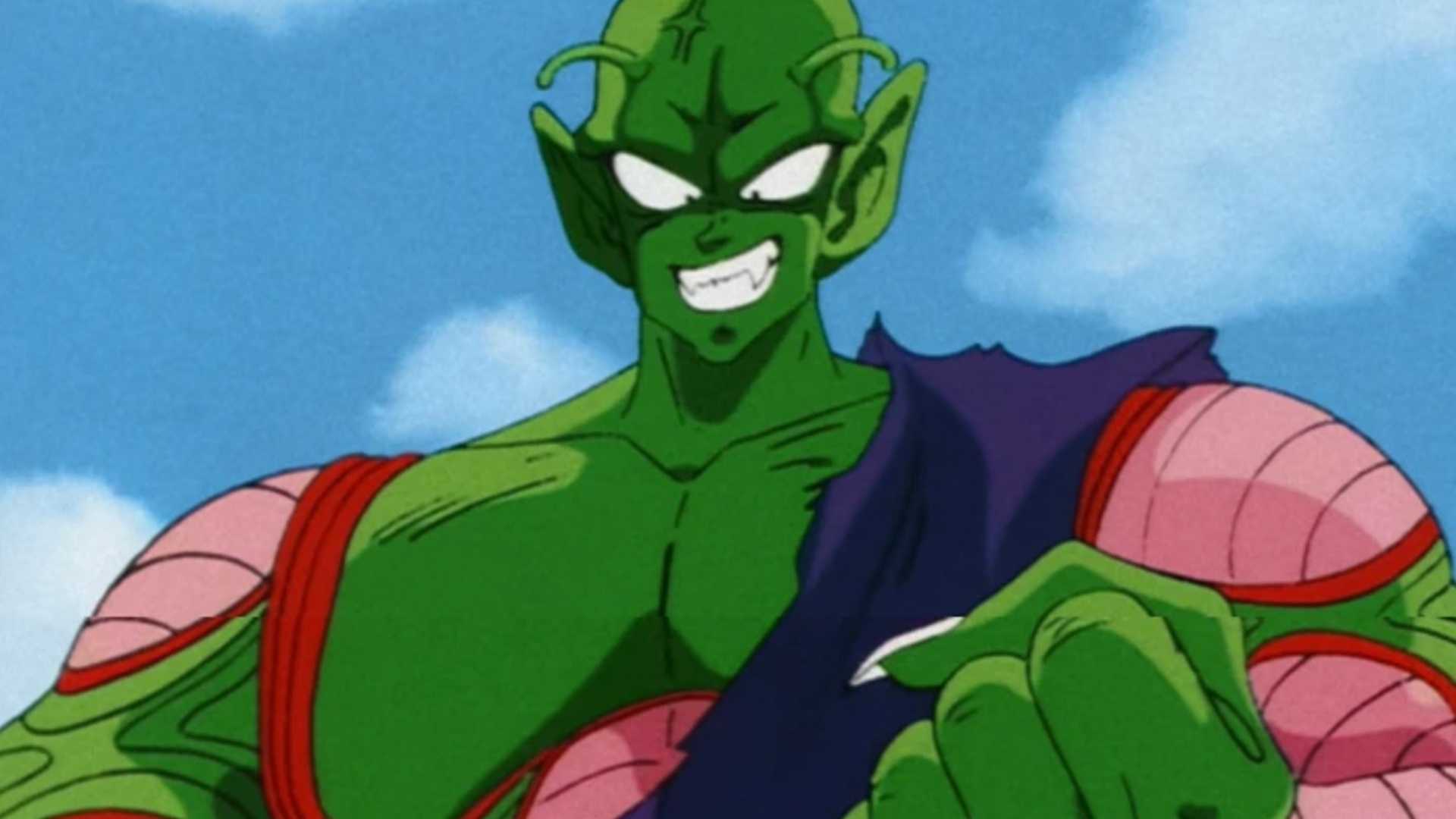 Super-Giant Form Piccolo gives a wicked grin in Dragon Ball.