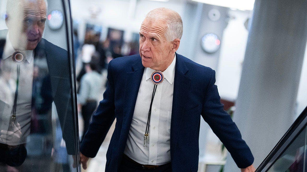 Sen. Thom Tillis, R-N.C., makes his way to a vote in the U.S. Capitol on Thursday, April 30, 2026.