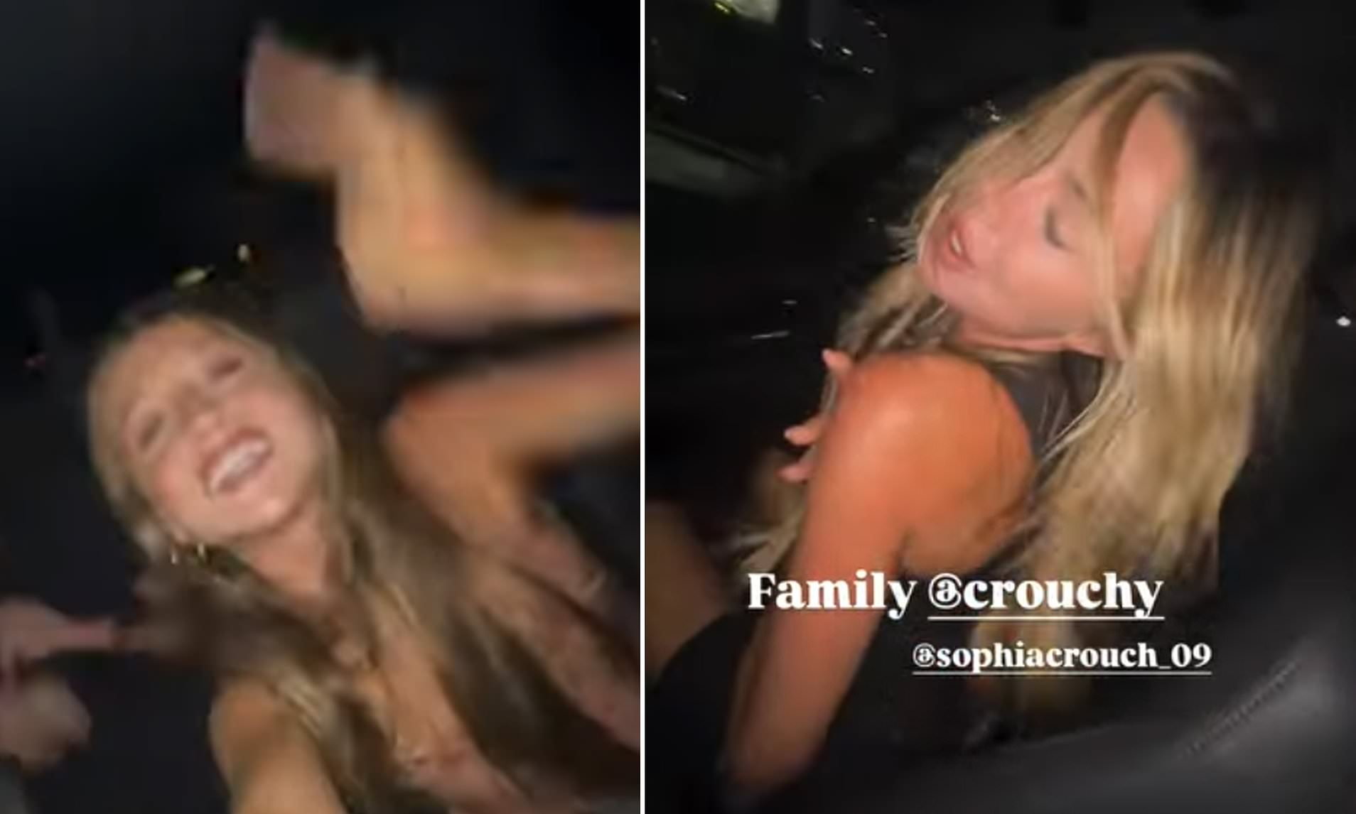 Abbey Clancy and Peter Crouch dance and sing with their lookalike daughter Sophia in NYC