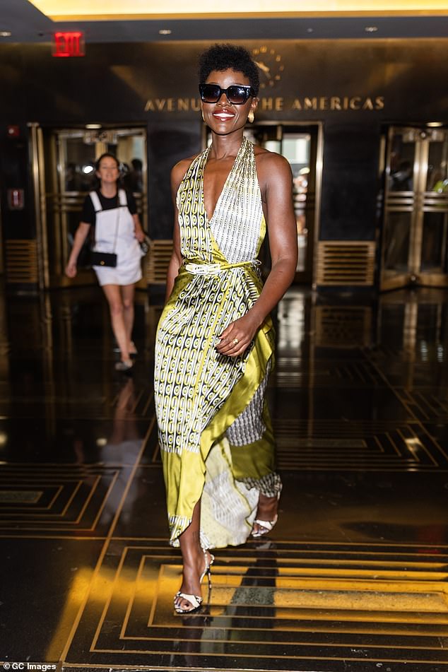 Lupita beamed as she strutted outside in her colourful summer dress, a day after the movie's review embargo lifted and she was singled out for her 'vivid' performance