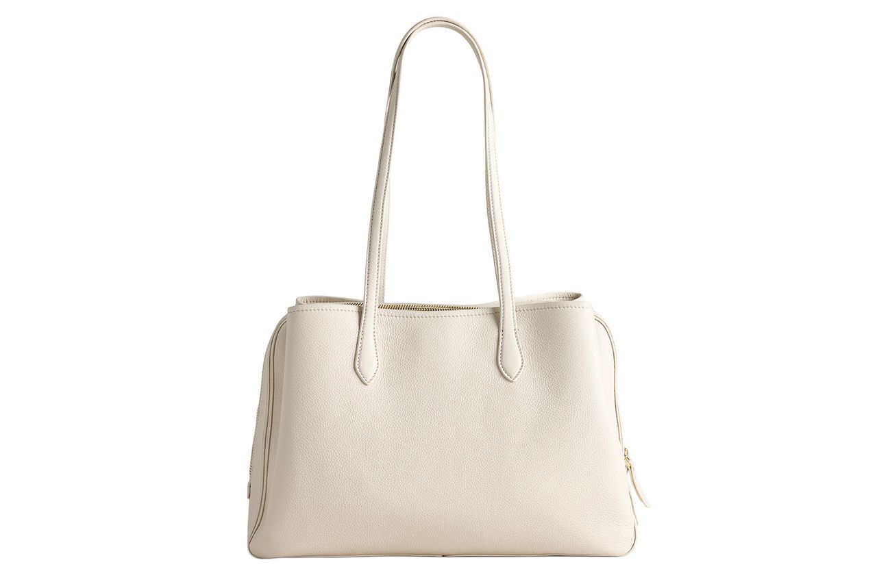 Quince Italian Leather Triple Compartment Work Tote