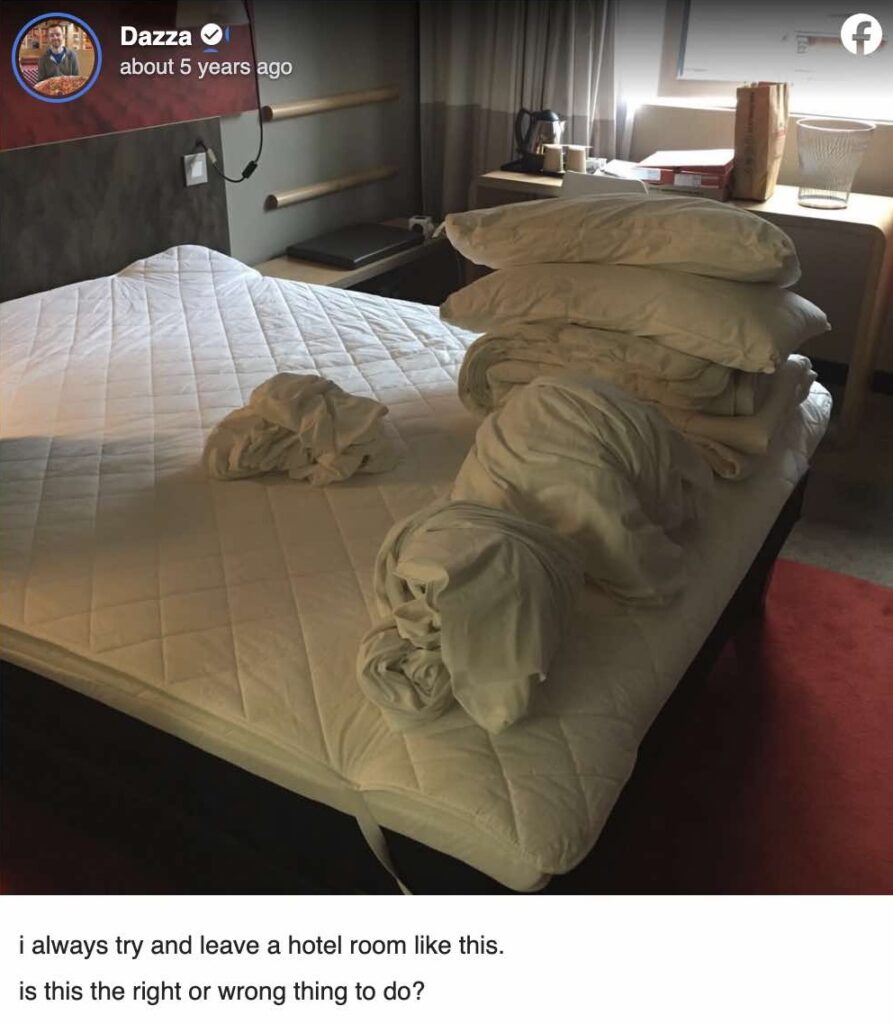 Man Sparks Heated Debate Over Hotel Checkout Habit
