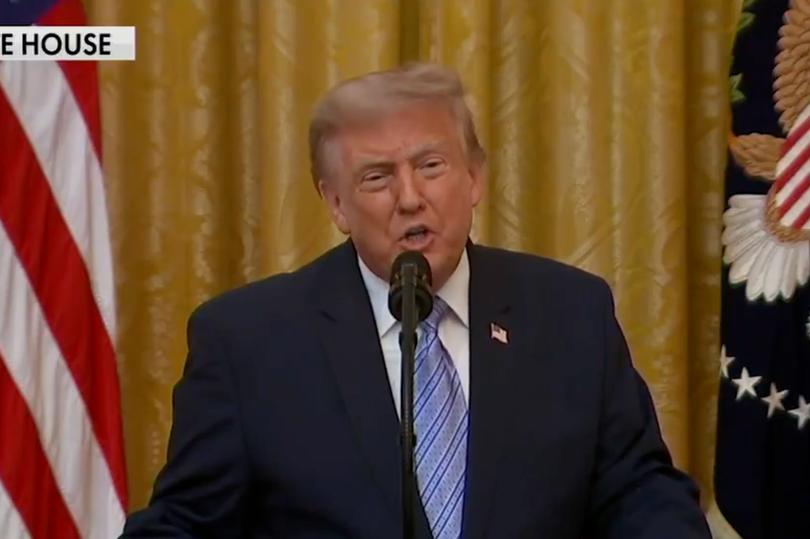 Trump used the roughly 25-minute speech to announce the release of declassified documents
