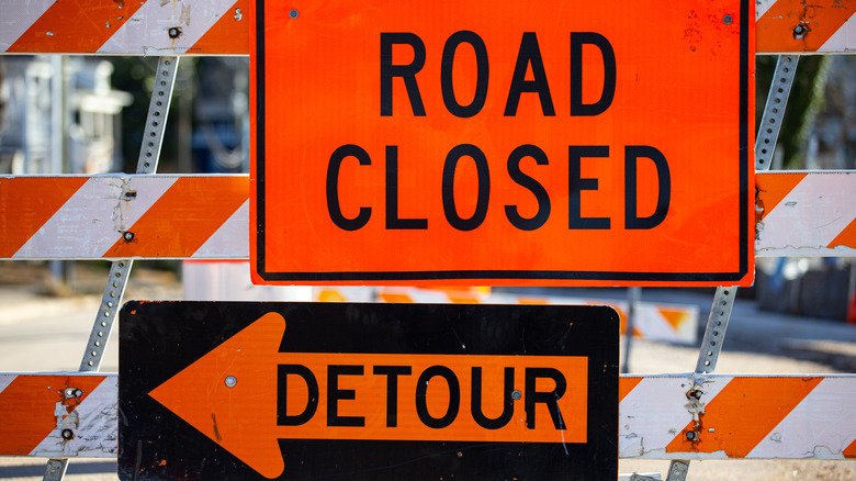 Selection of construction zone signs