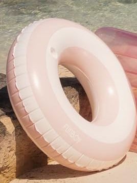 Funboy Giant Blue Ring 48'' Tube Float, With Integrated Cup Holder, Perfect for a Summer Pool Party, Large