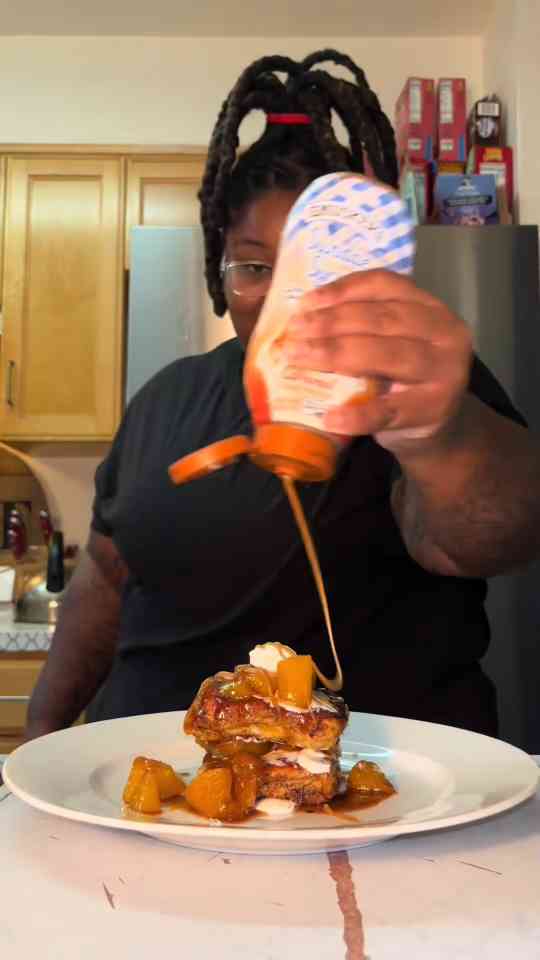 Make breakfast memorable with peach cobbler French toast sliders