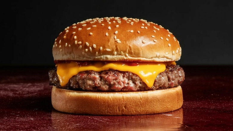Classic fast food style cheeseburger