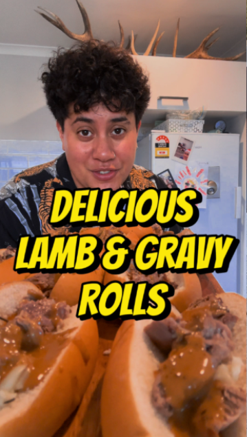 Tender slow-roasted lamb rolls with homemade gravy