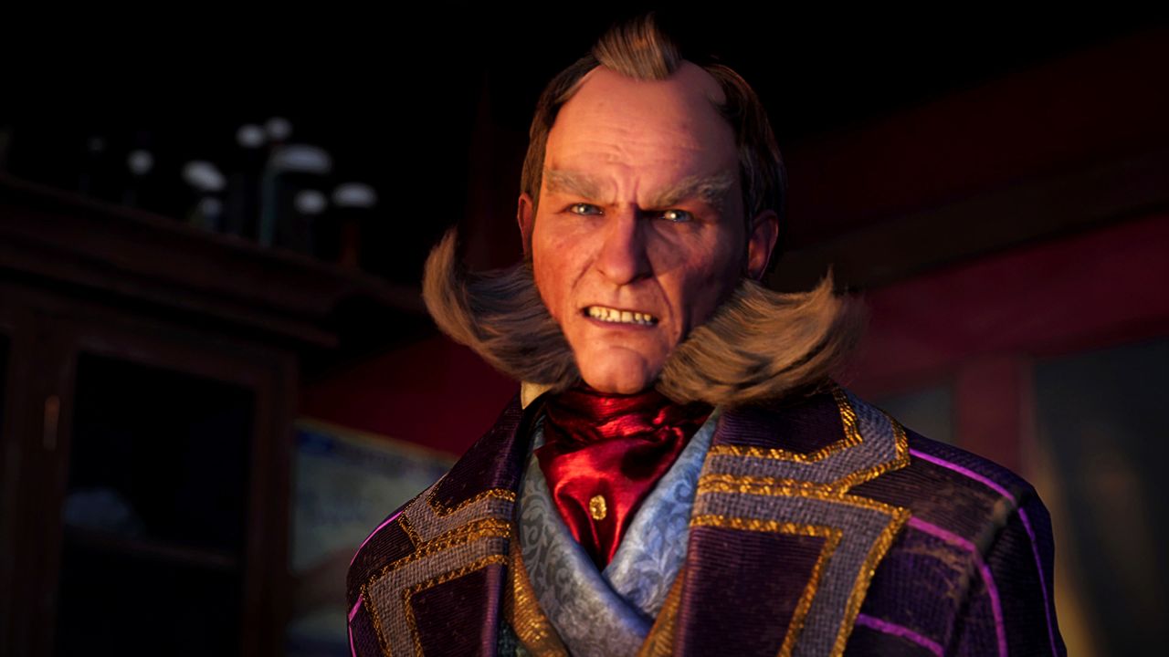 Clockwork Revolution screenshot showing an older man in steampunk-y histroical clothing grimacing