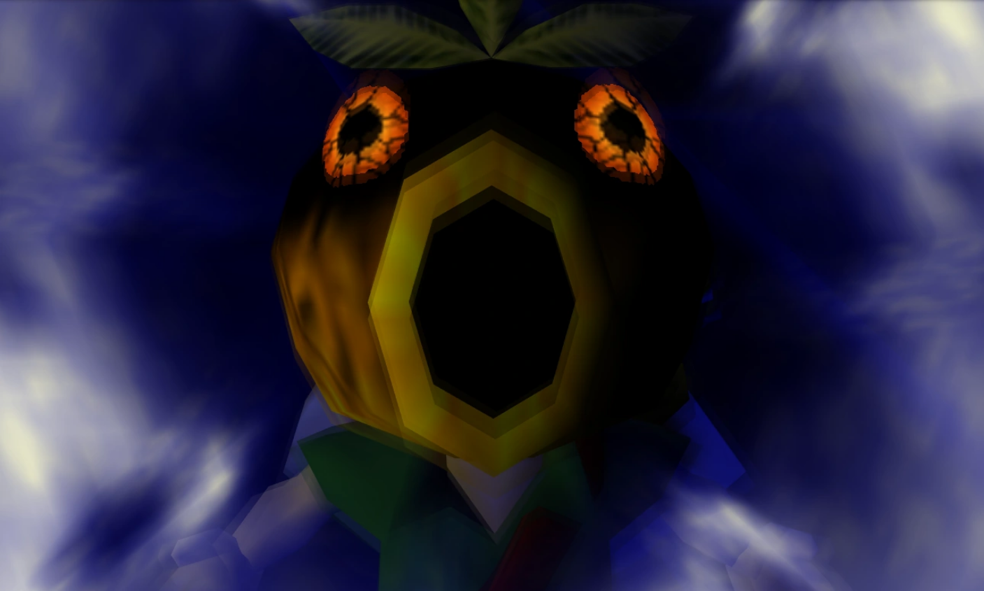 Link transforms into a Deku Scrub in The Legend of Zelda: Majora's Mask.