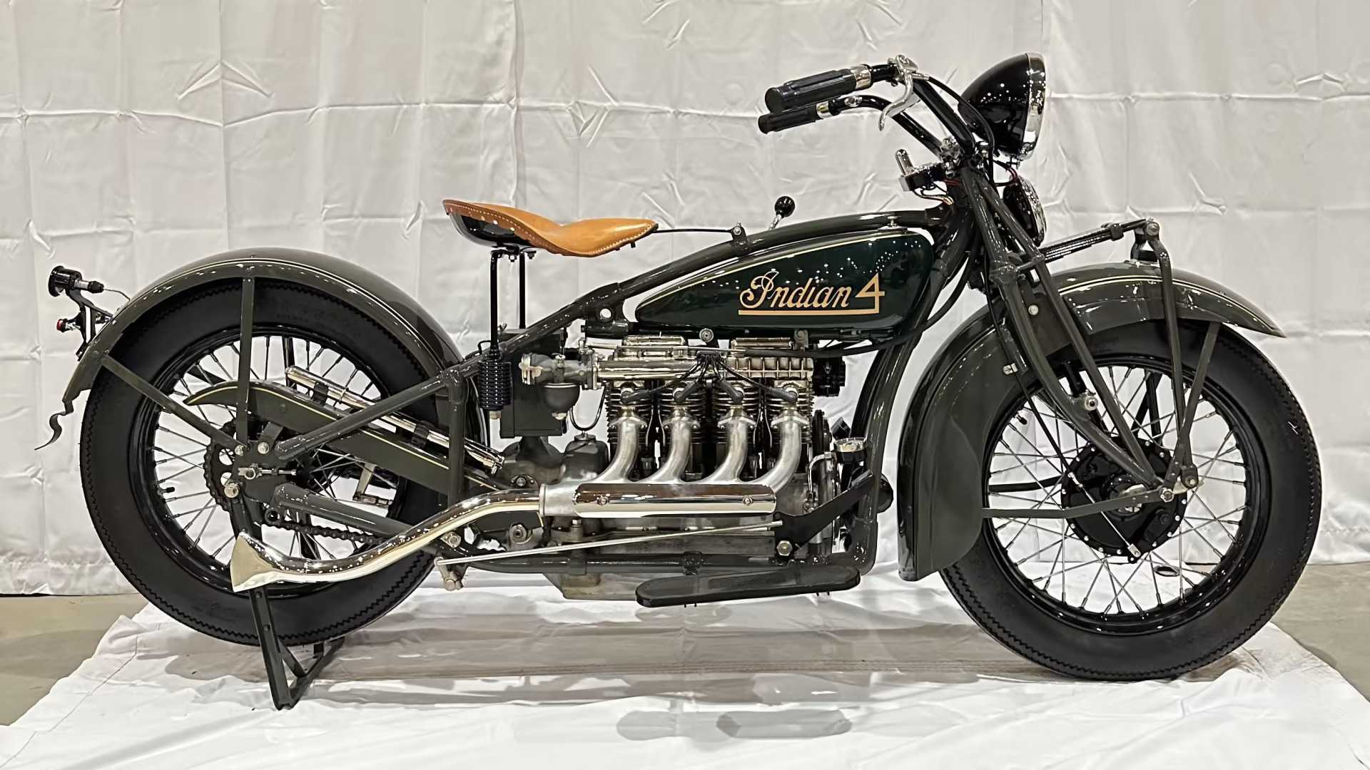 1931 Indian 402 classic vintage motorcycle side profile view