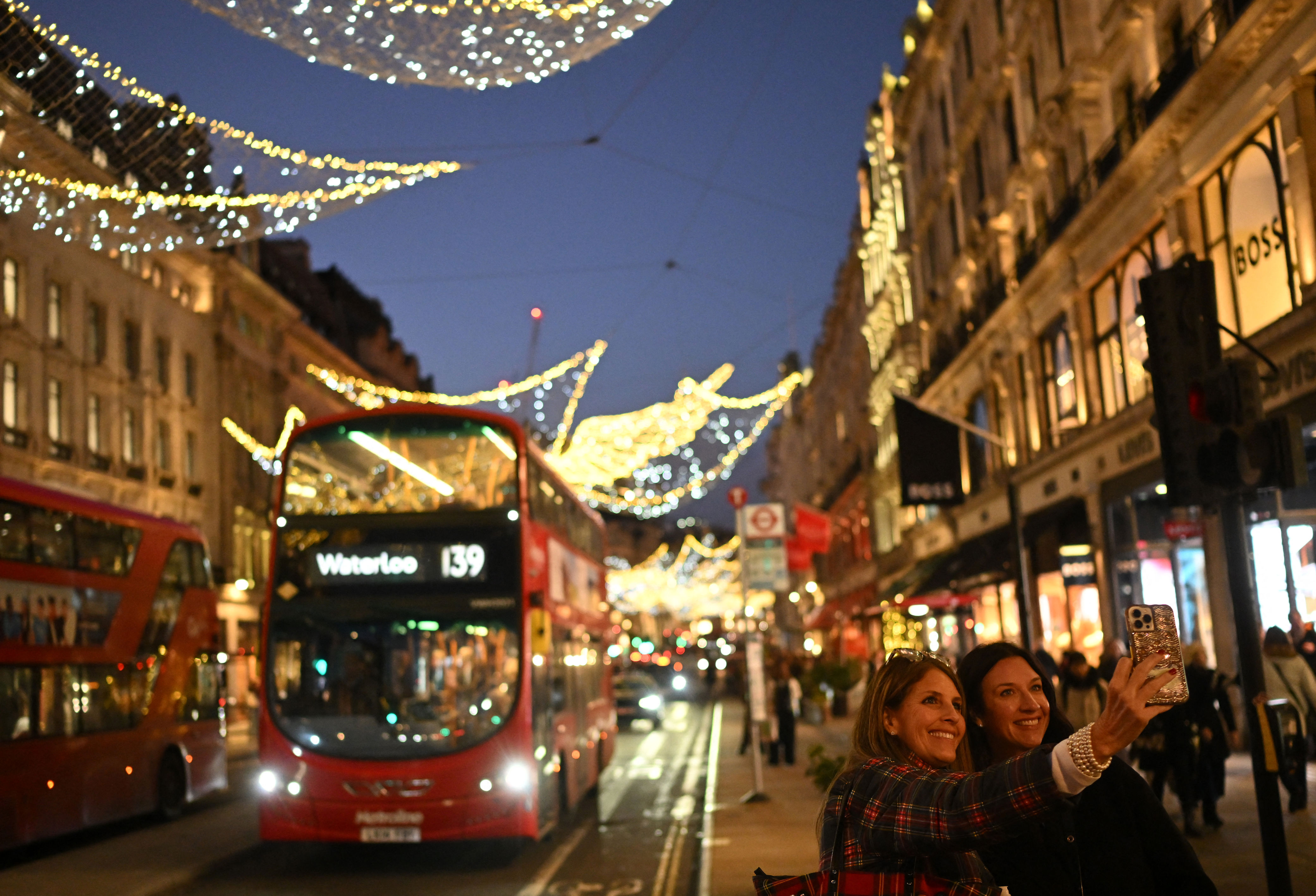 Christmas lights on Regent Street (AFP/Getty)