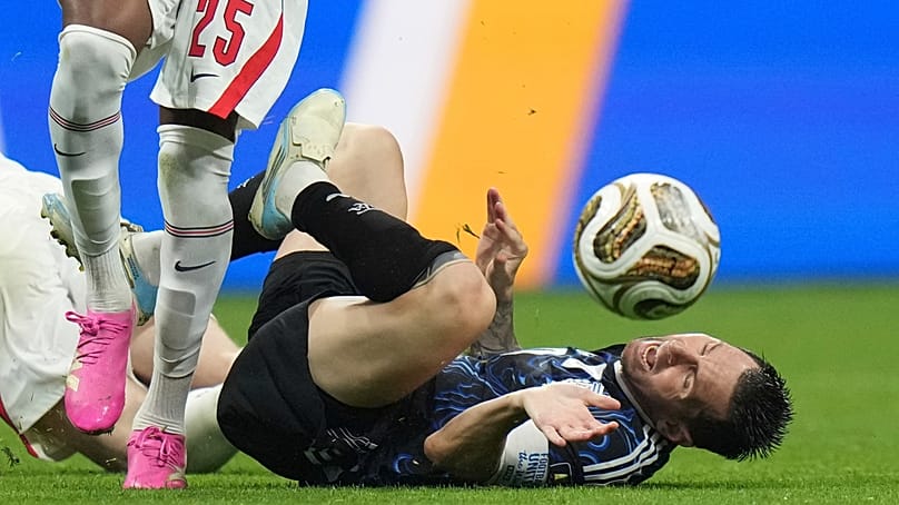 Messi during the England game
