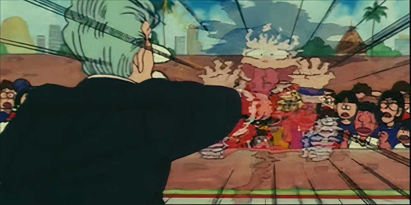 Goku uses his Afterimage Technique on Jackie Chun during the 21st World Tournament in Dragon Ball Episode 26.