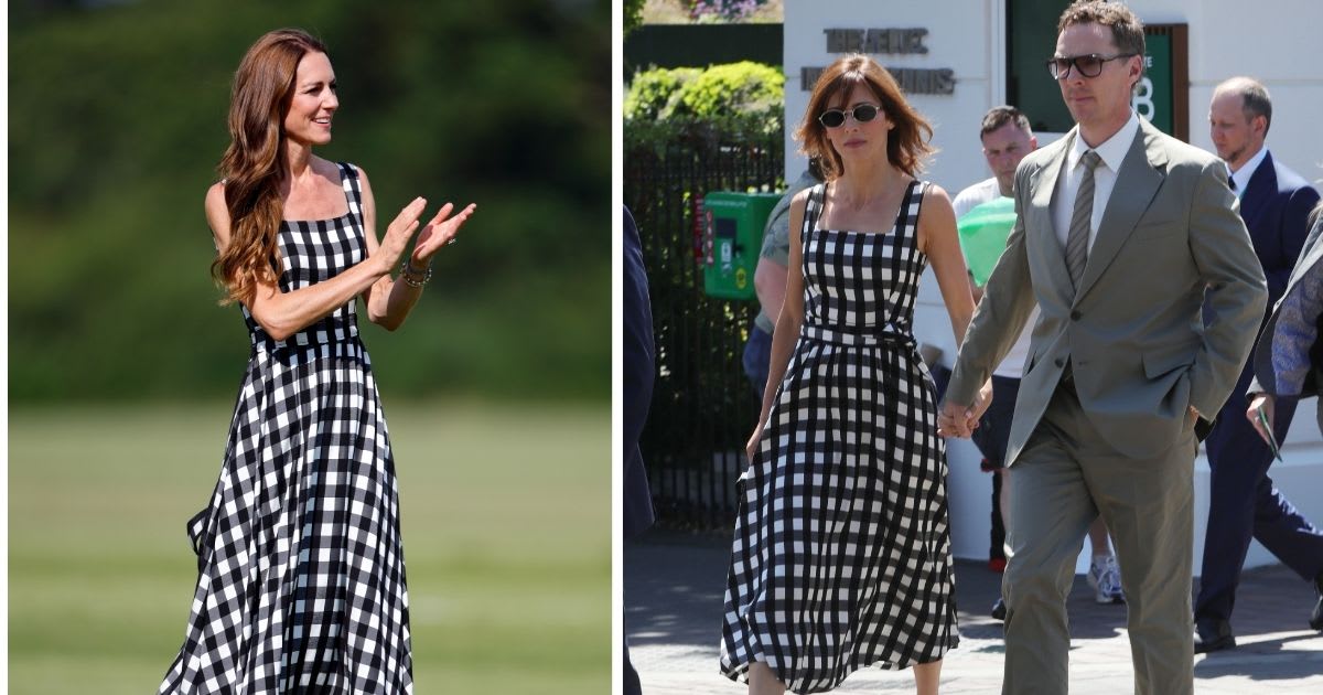 (L) Catherine, Princess of Wales attends the DMMI Royal Charity Polo Cup 2026; (R) Benedict Cumberbatch and Sophie Hunter attend day nine of the 2026 Wimbledon. (Cover Image Source: (L) Getty Images | Max Mumby; (R) Getty Images | Karwai Tang/WireImage)