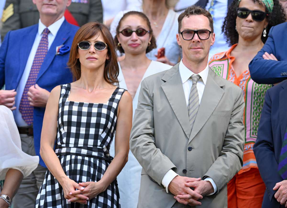 Sophie Hunter and Benedict Cumberbatch during day nine of the 2026 Wimbledon Tennis Championships at All England Lawn Tennis and Croquet Club (Image Source: Getty Images | Karwai Tang)