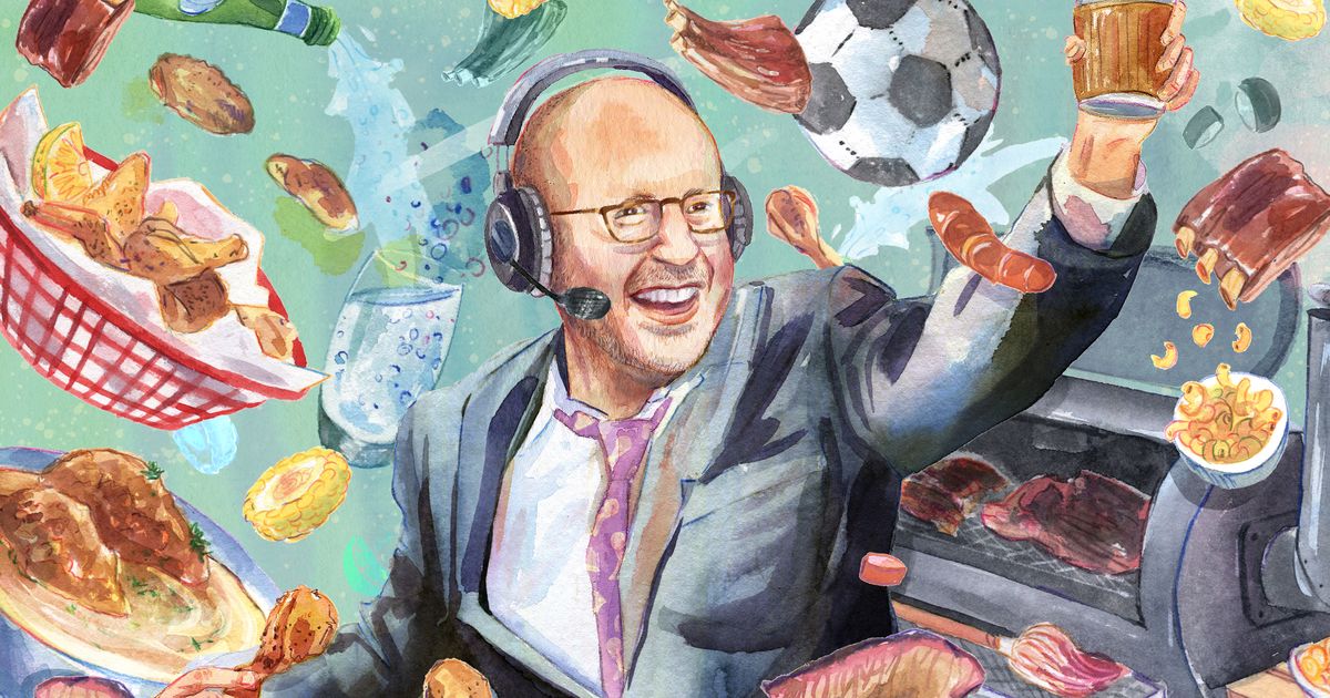 Soccer expert Roger Bennett eats two dinners during the World Cup