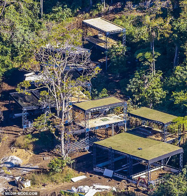 Daily Mail has obtained exclusive new images revealing the actor's extraordinary off-grid rainforest retreat is now rapidly taking shape