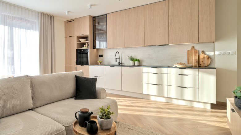 decorated kitchen painted beige
