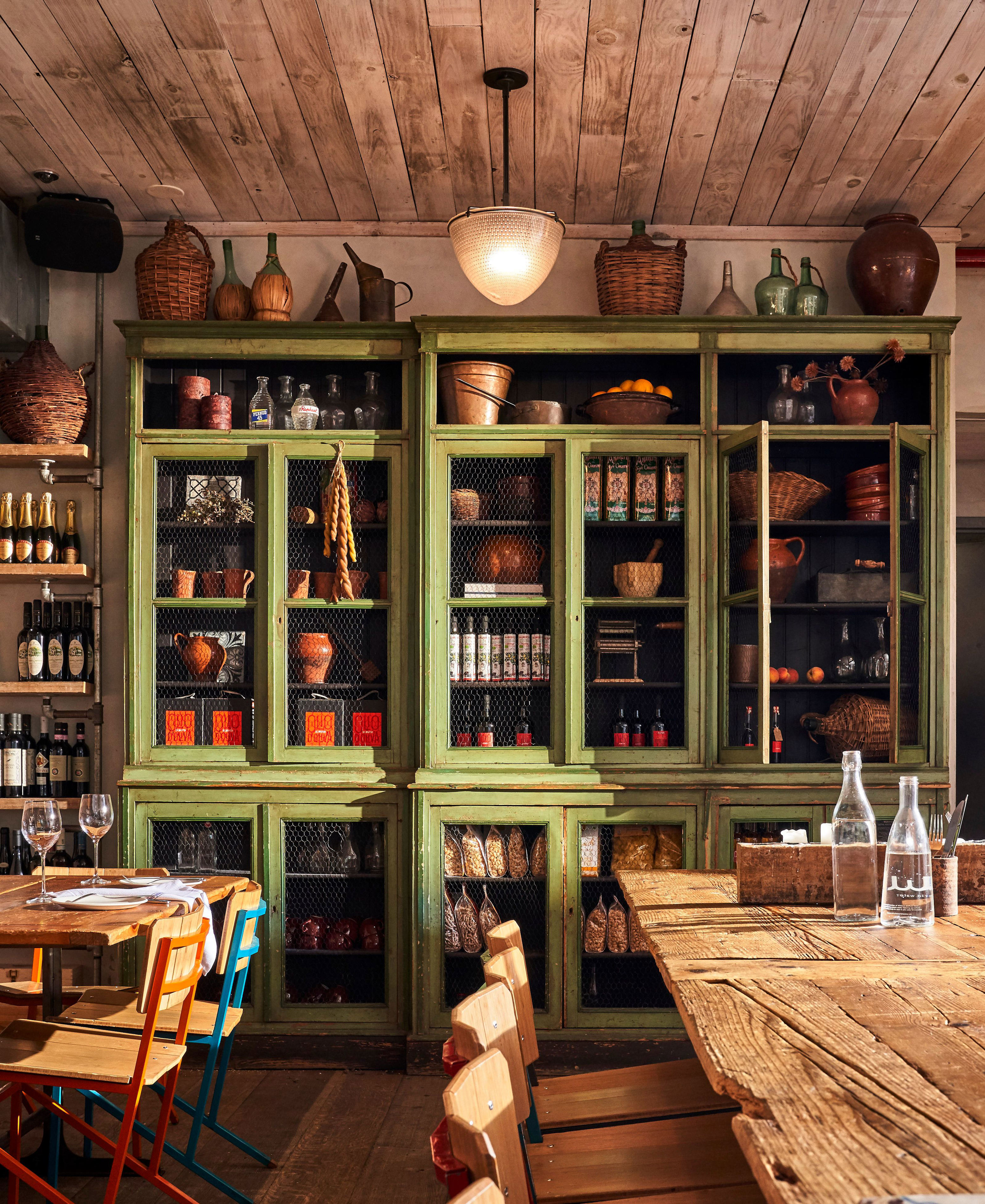 At il Buco Alimentari wood tones infuse the interiors with character.