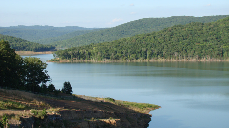 Aerial view of Lake Fort Smith in Arkansas
