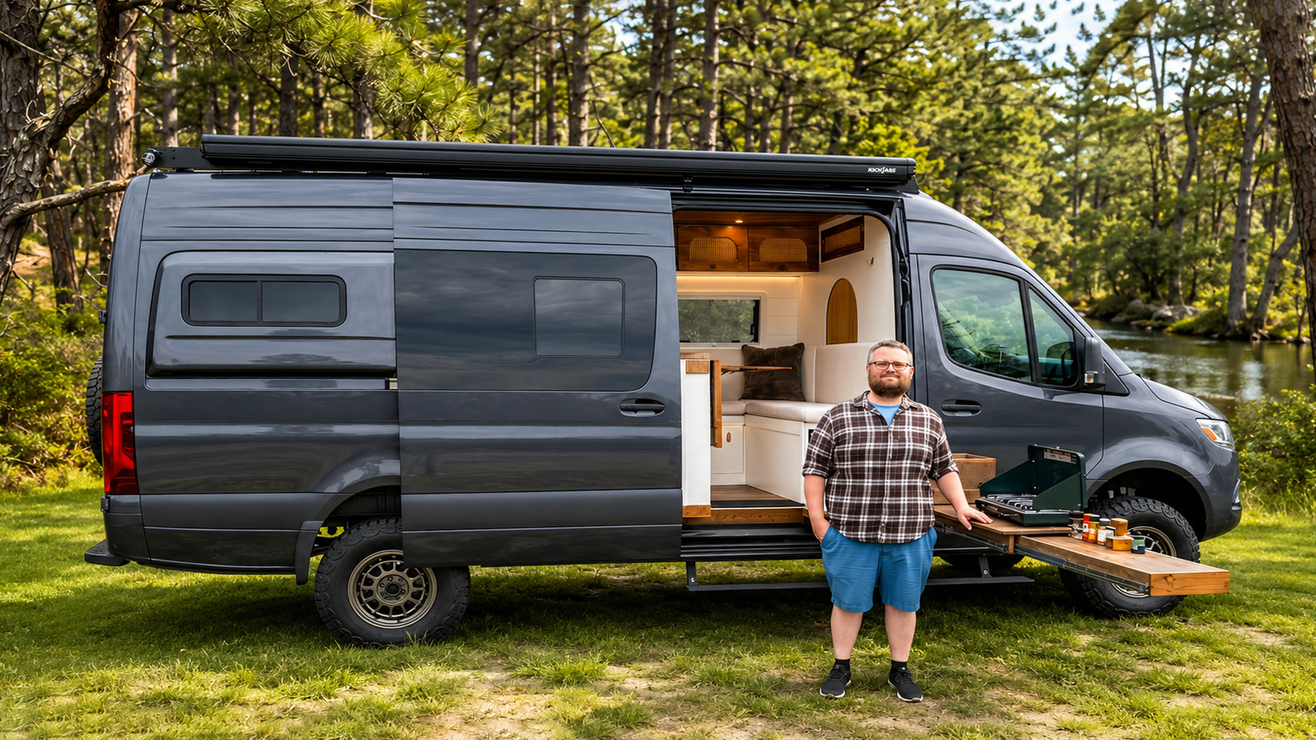 This camper van hides a clever foil board storage space