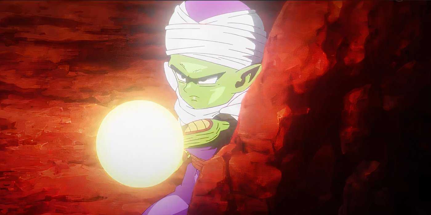 Piccolo shoots energy blasts at the Gendarmerie in Dragon Ball DAIMA Episode 15.