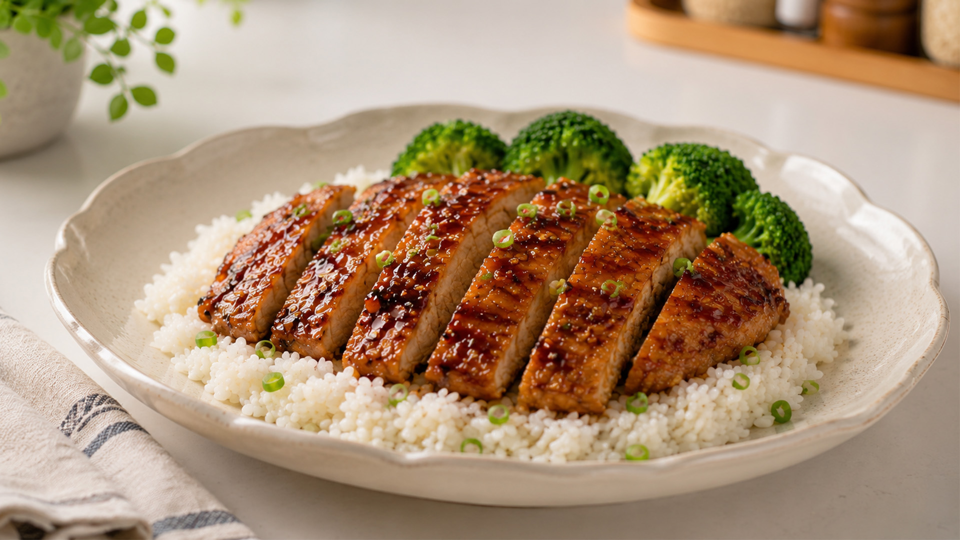 Crispy soy garlic chicken with sticky honey glaze