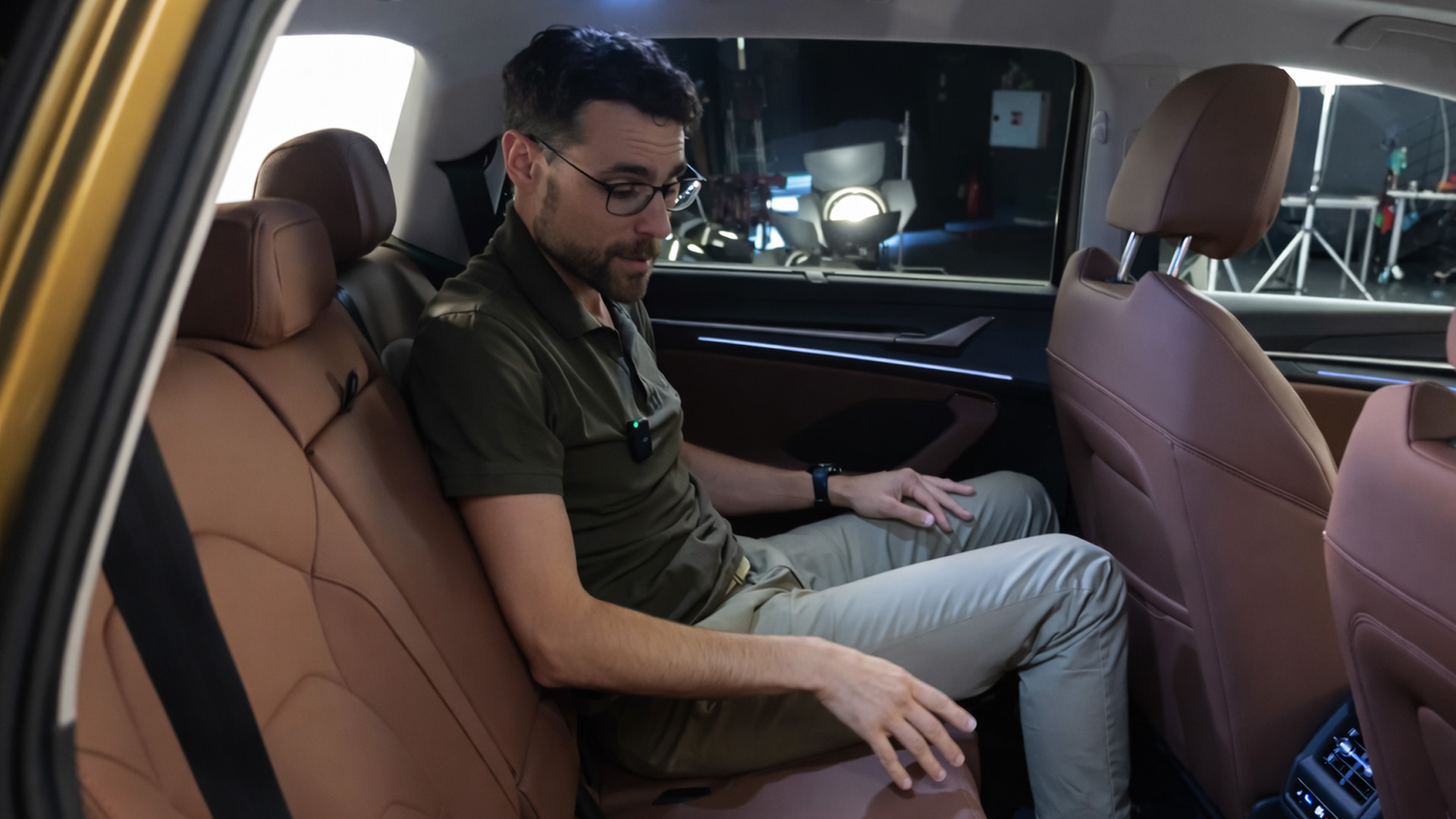 Leather seat material in the Skoda Kodiaq feels softer