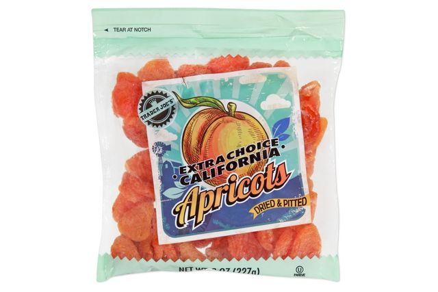 A package of Trader Joes dried apricots