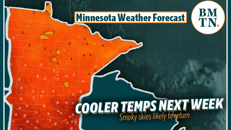 Temps will cool in Minnesota, but smoky skies are likely to return