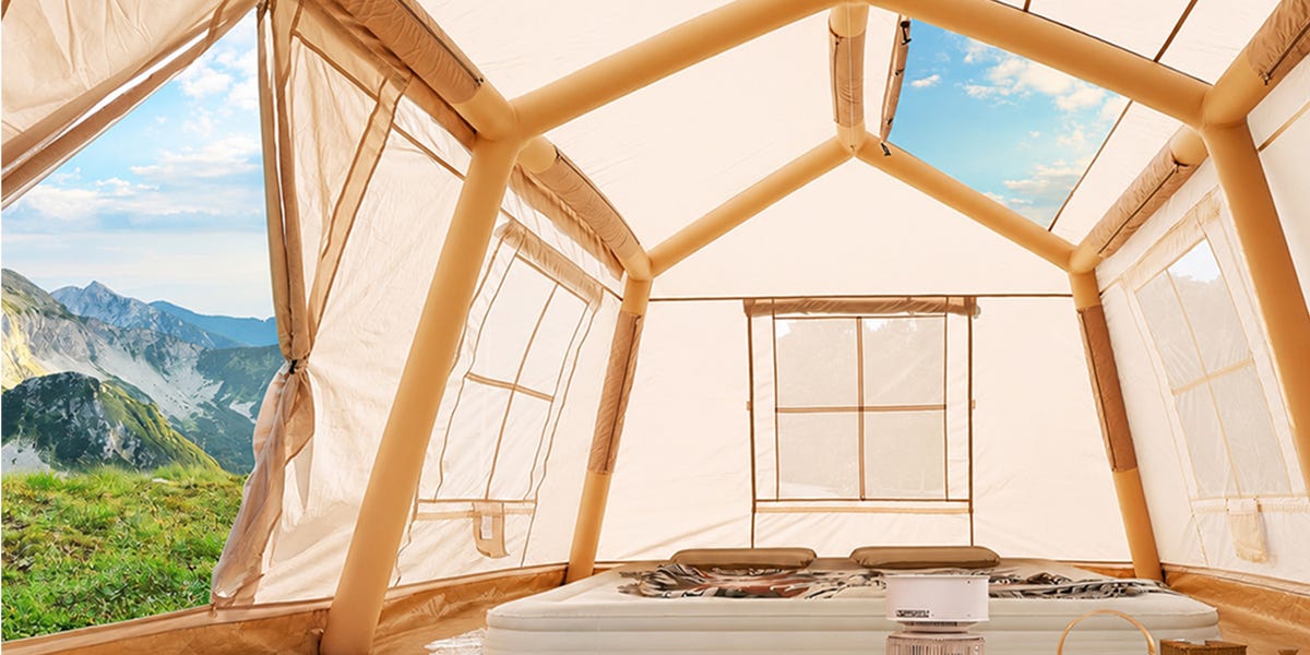 This inflatable glamping tent feels like a luxury retreat—and fits up to 10 people!