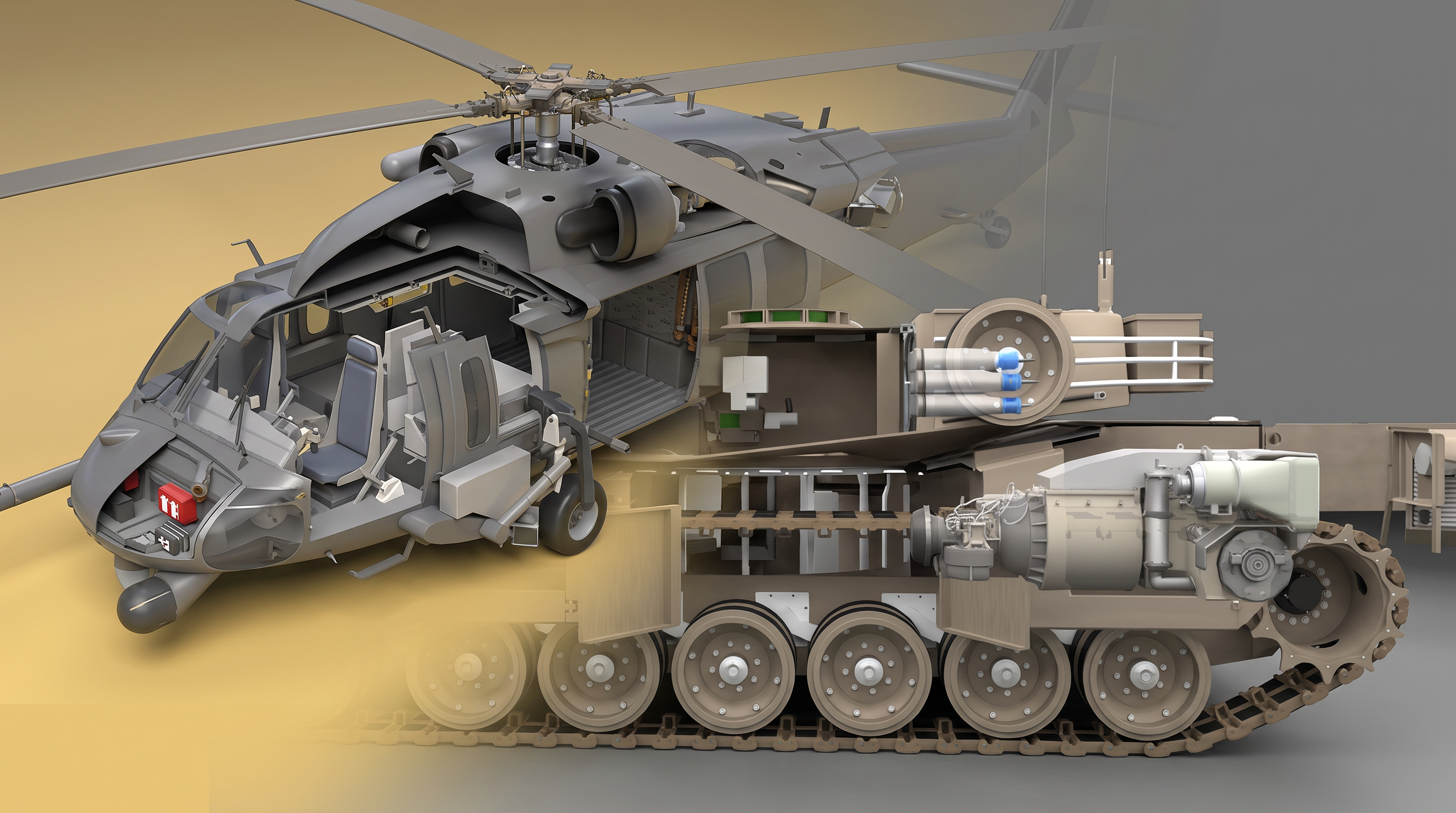 How does a tank glide over rough terrain?