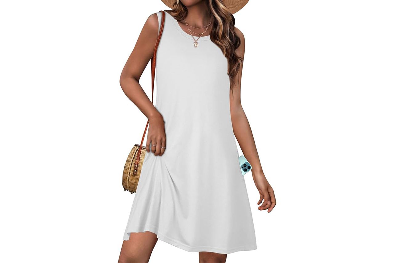 JOLIGAL Womens Summer Dresses Casual Sleeveless Tshirt Sundress Beach