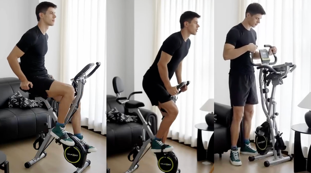 The bike can be used for different exercises.