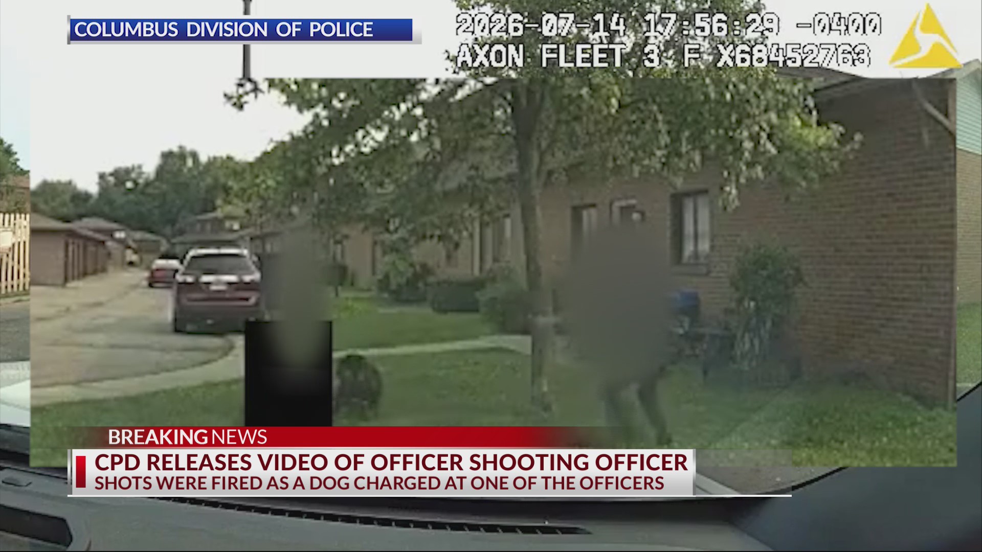 Body camera: Columbus police officer shot by partner aiming at charging dog