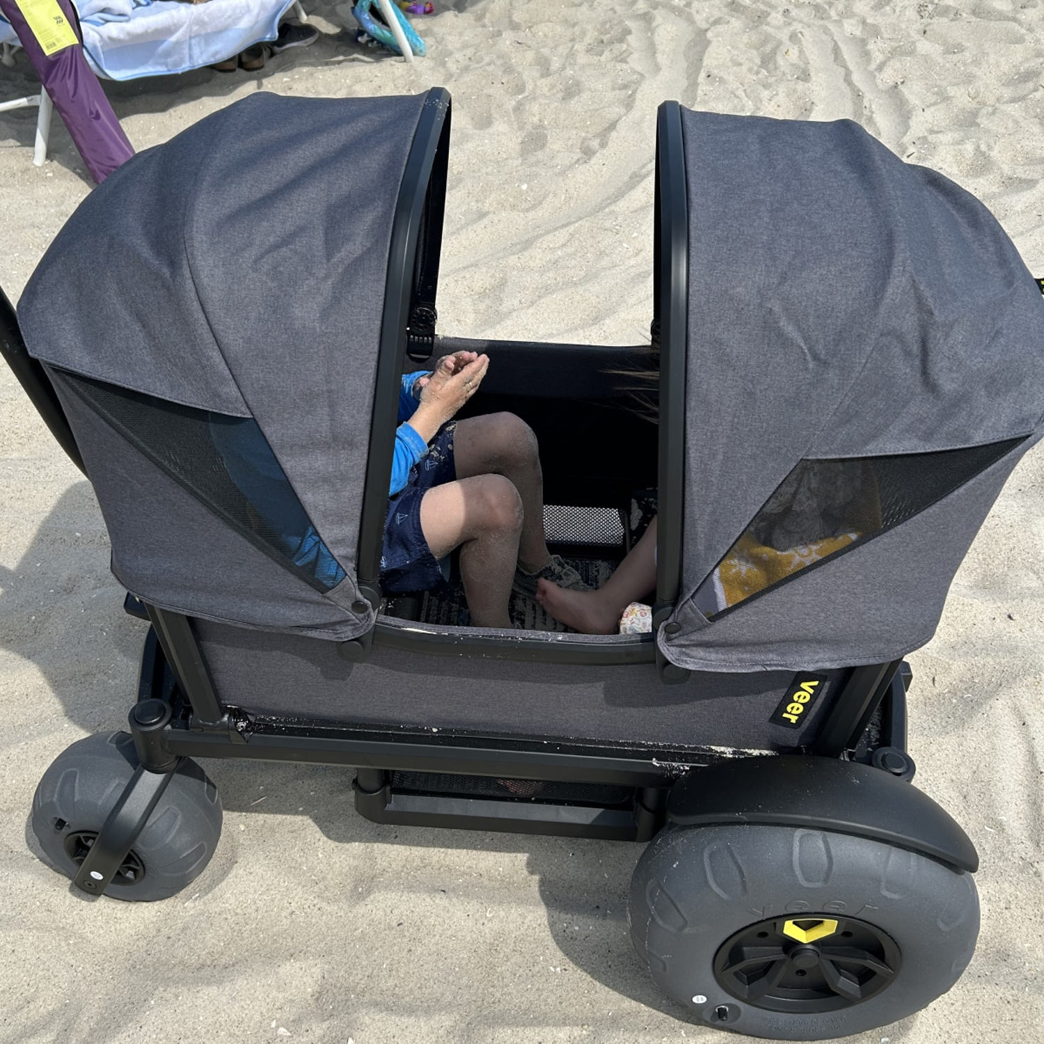 The add-on sand wheels on the Veer Cruiser made it so smooth through the sand. (Courtesy Becca Delman)