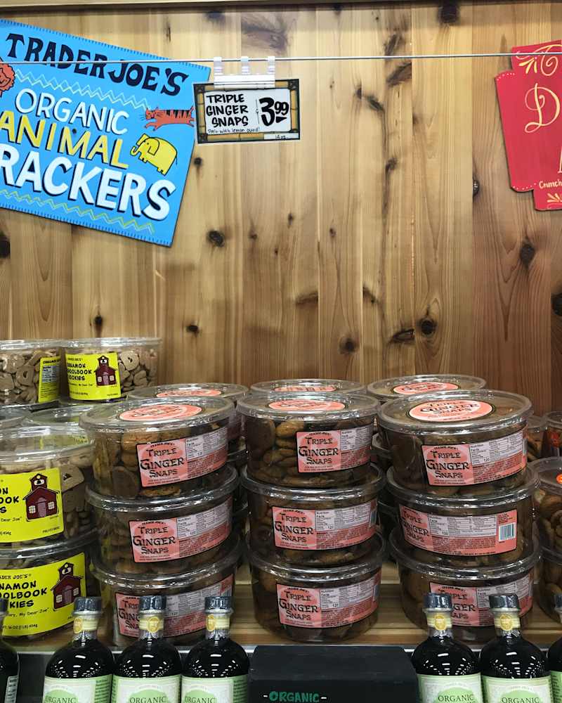 Triple Ginger Snaps on shelf at Trader Joe's store