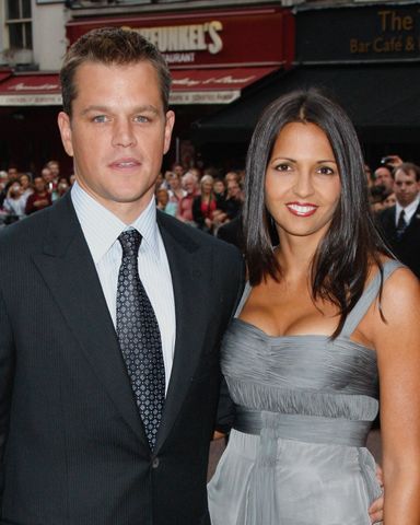 Matt Damon standing next to a woman at an event