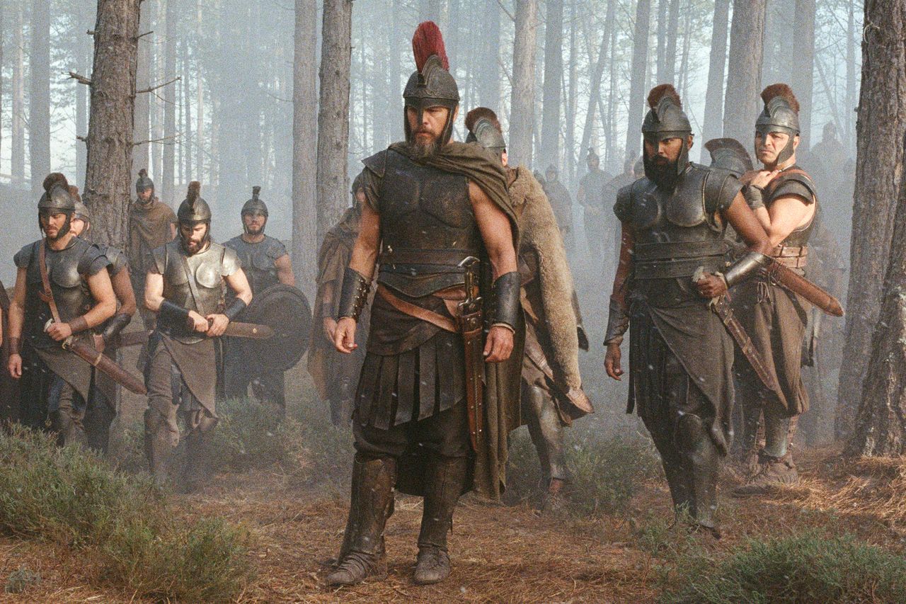 Matt Damon (center) is Odysseus in THE ODYSSEY, written, produced, and directed by Christopher Nolan.
