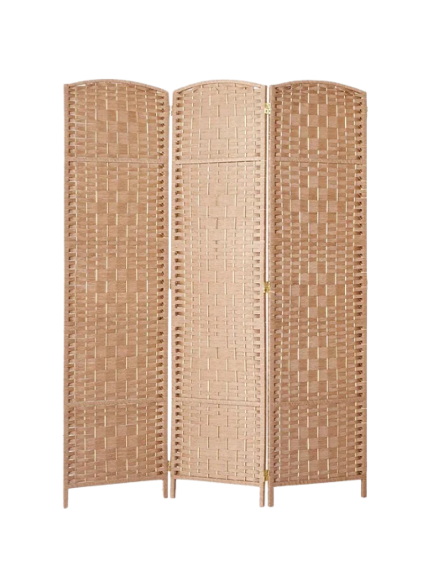 Union Rustic Elmina 6 Ft Folding Room Divider Privacy Screen Home Decor Diamond Weave Fiber Double Hinges & Reviews | Wayfair