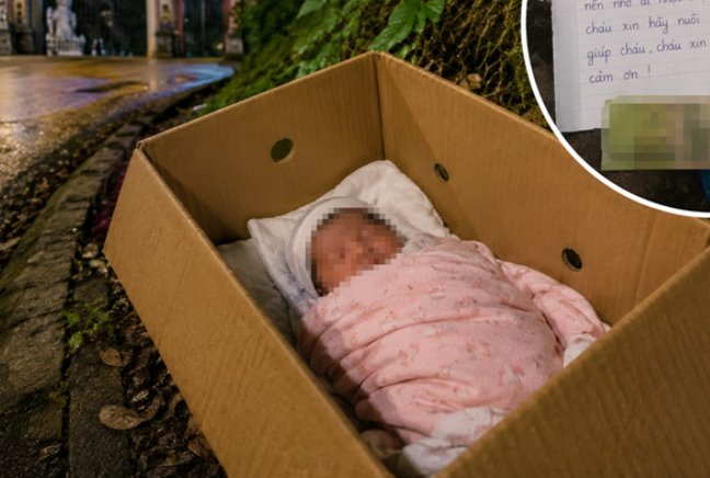 Bé gái sơ sinh bị bỏ rơi trên đường lên chùa ở Lào Cai