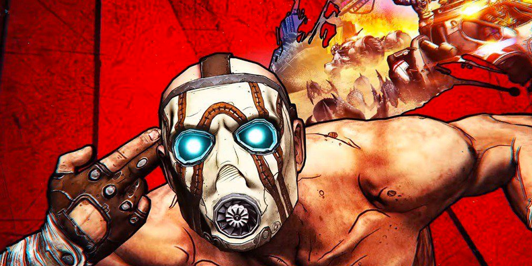 The iconic bandit from the cover of Borderlands game