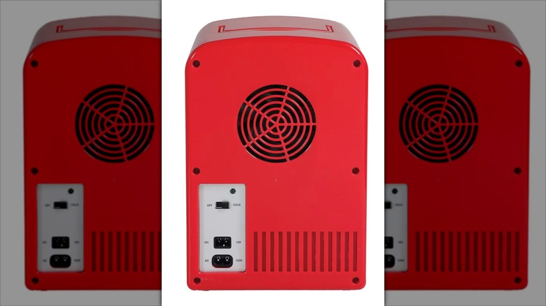 Rear of Frigidaire 6-can Retro Mini Fridge
