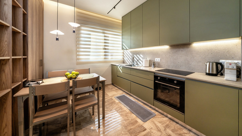 olive green paint in kitchen
